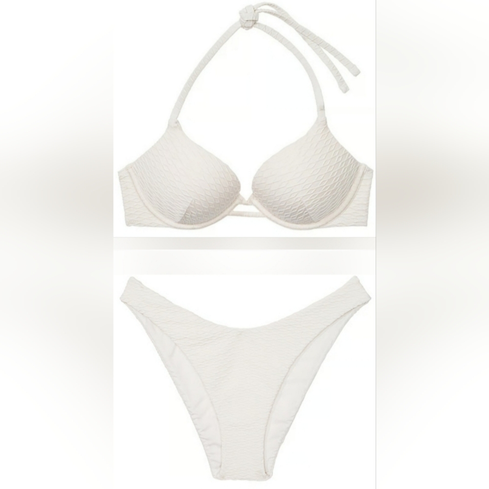38DD/XXL Victoria's Secret Swim Bombshell Bikini Top Bikini Set Coconut White
